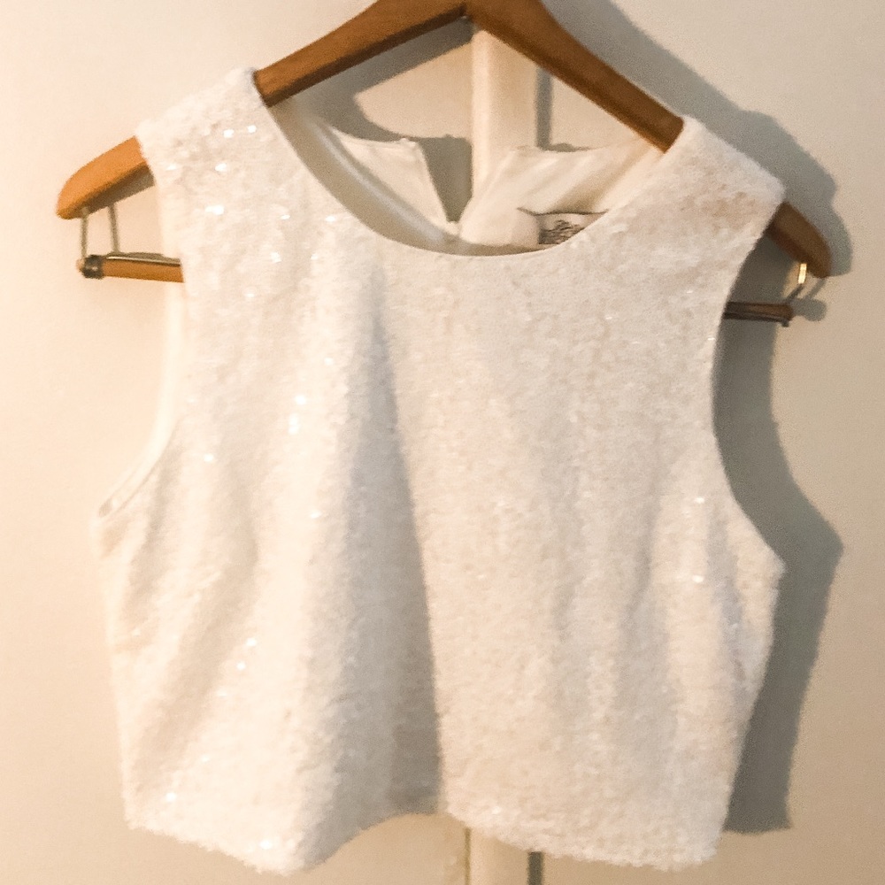 Badgley Mischka Sequin Crop Top